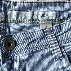 DKNY Blue Striped Cotton Jeans, Size 10